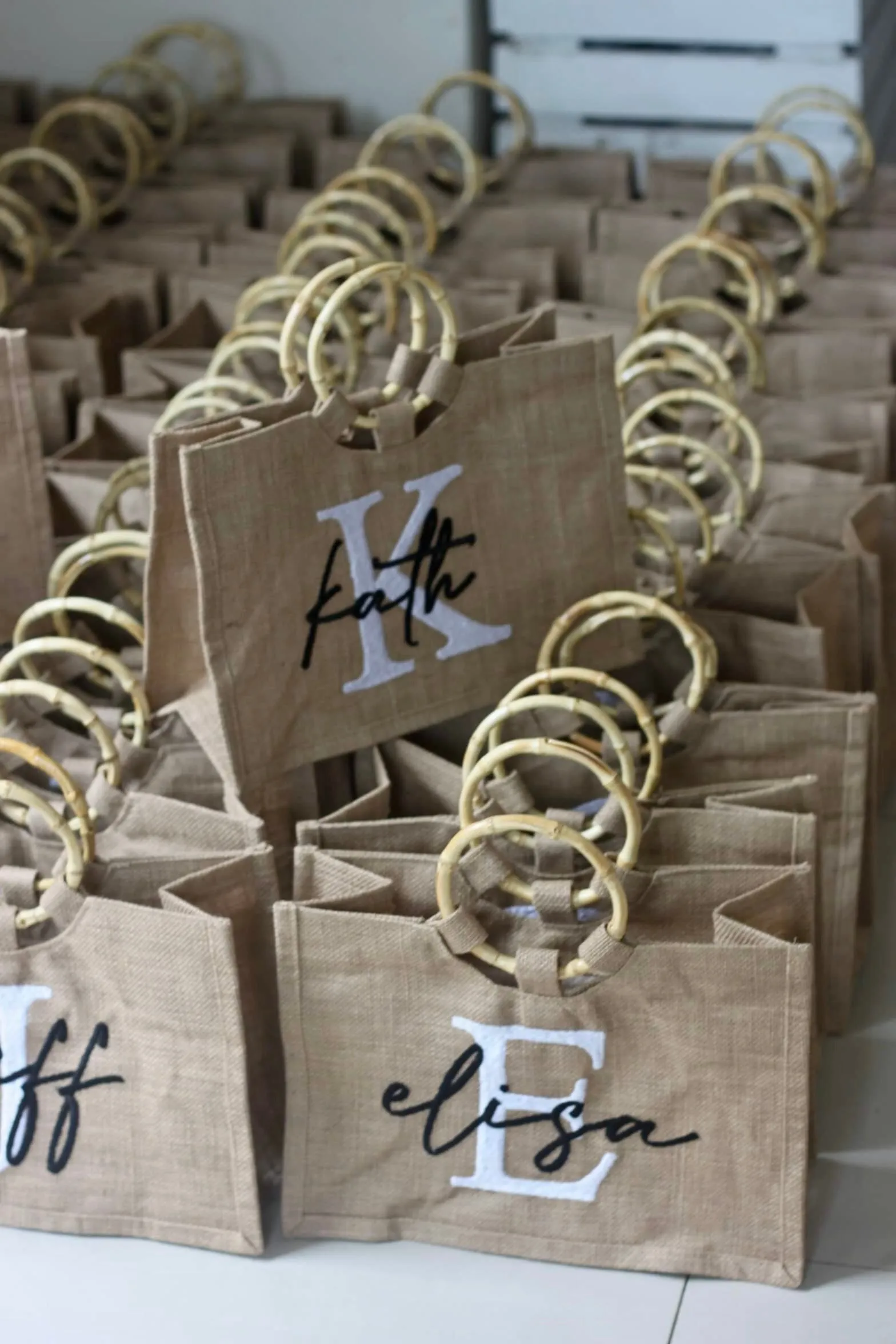 Jute Tote with Bamboo Handle