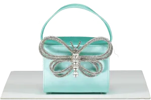 L'alingi Blue Aqua Ella Box Bag Satin Box Clutch One Size