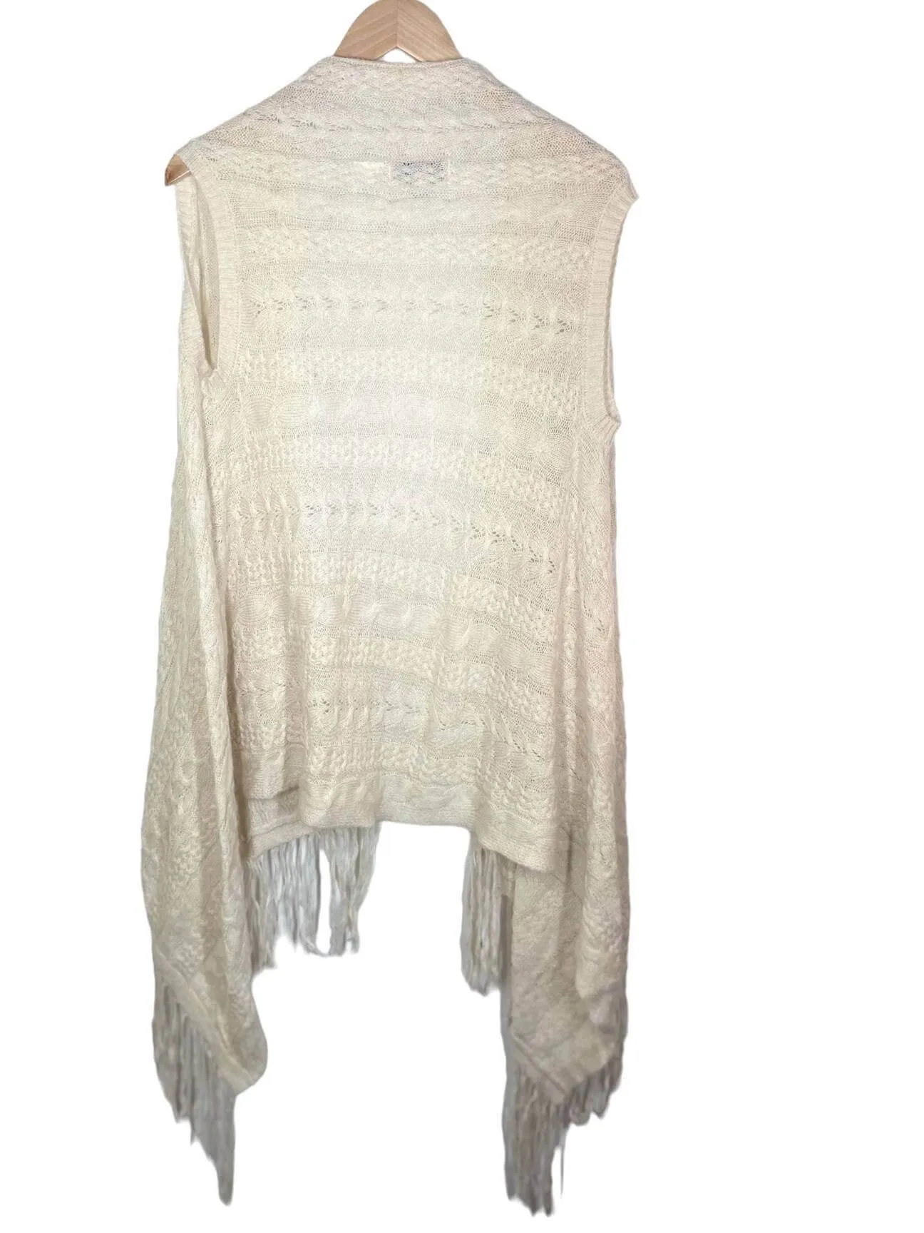Light Spring Sleeveless Fringe Open Cardigan Sweater