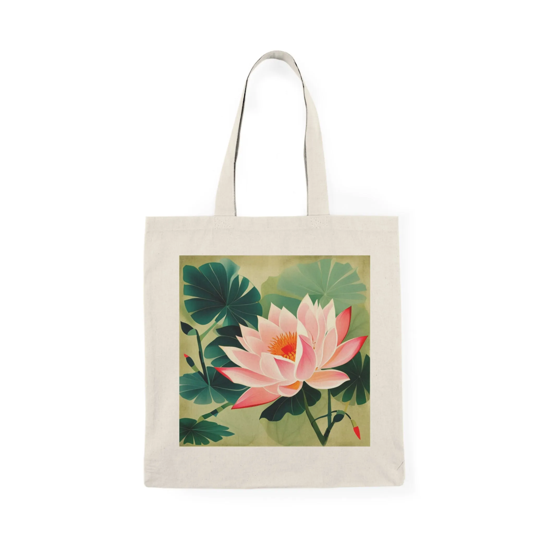 Lotus Flower - Natural Tote Bag ~ Sharon Dawn Collection