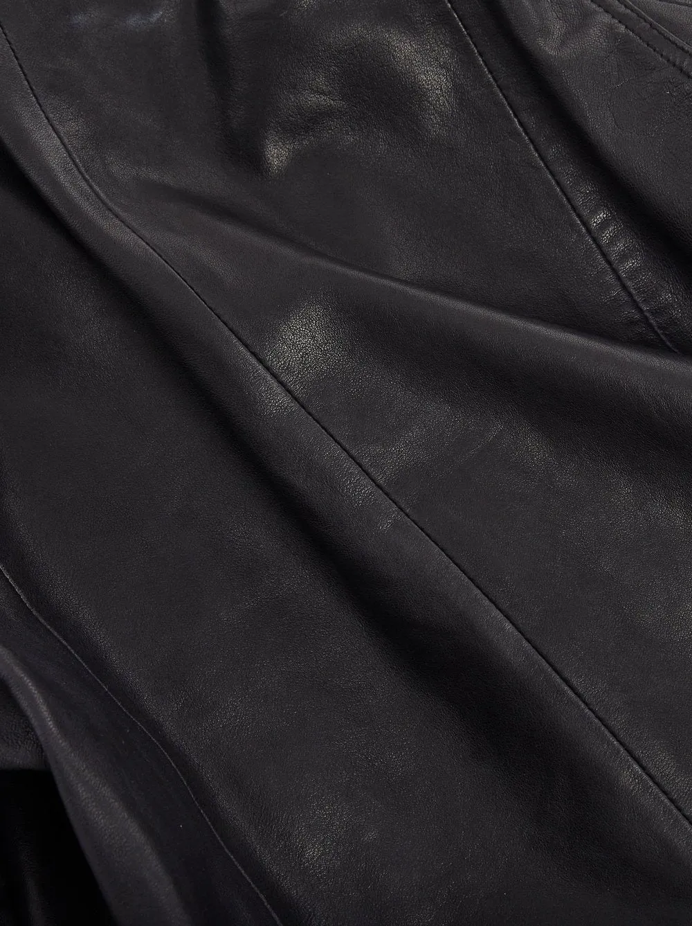 Maha Ethically Made Black Leather Moto Jacket