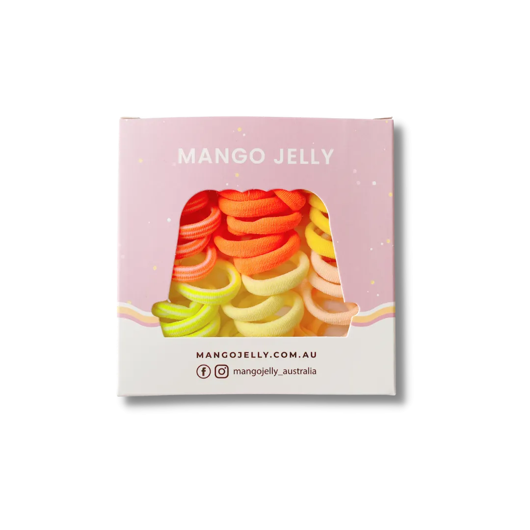 MANGO JELLY Metal Free Hair Ties (3cm) - CITRUS 36P -Twin Pack