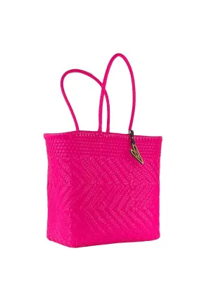 Maria Victoria Alignment Handwoven Tote-Pink-Medium