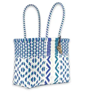 Maria Victoria Blue Parrot Handwoven Tote Small