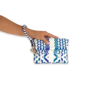 Maria Victoria Blue Parrot Handwoven Wristlet
