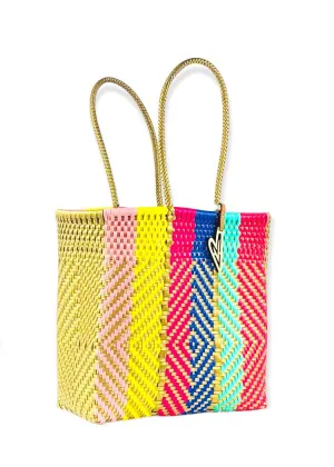 Maria Victoria Multicolor Handwoven Tote-Pink-Medium