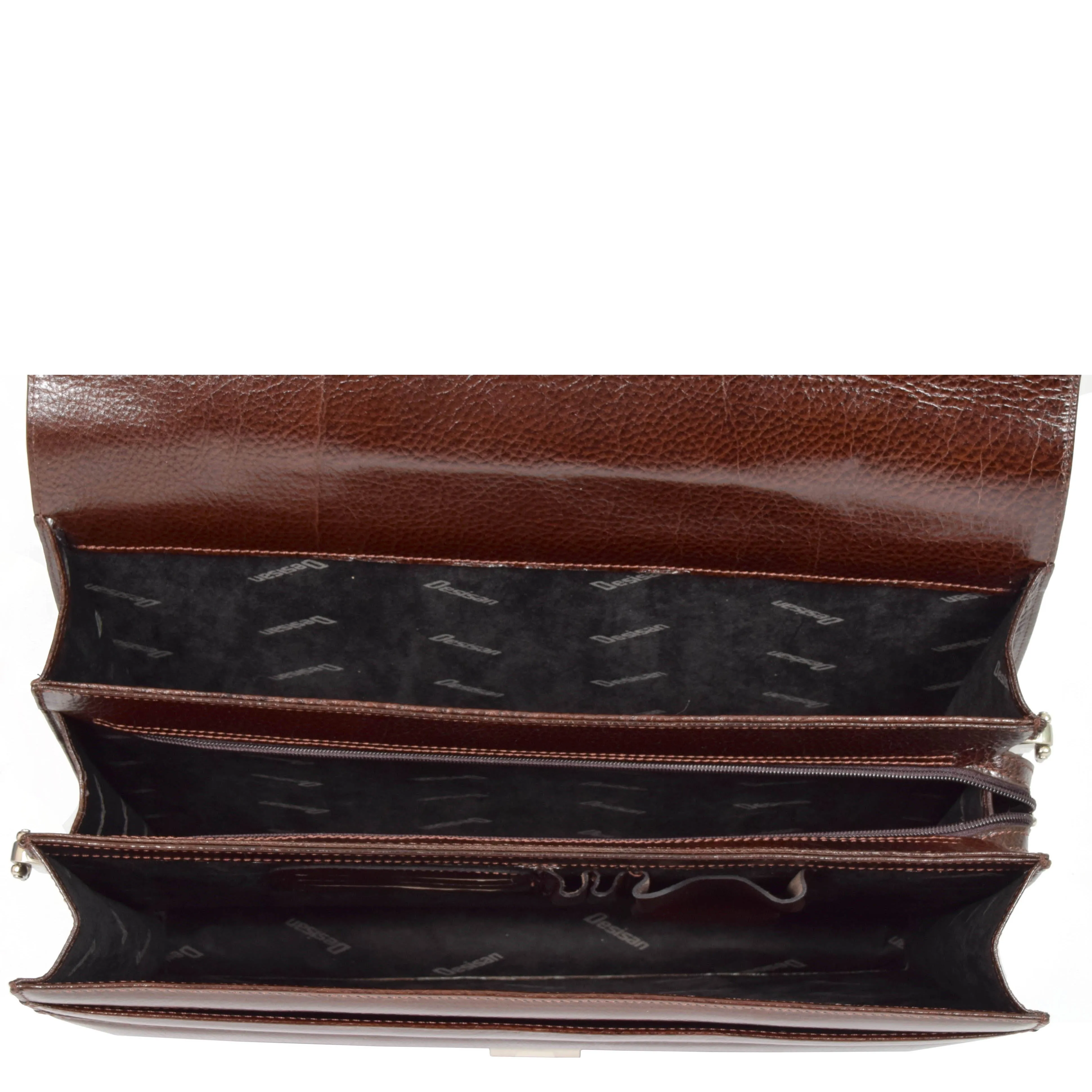 Mens Leather Briefcase Italian Cowhide Business Office Laptop Satchel Bag A317 Brown