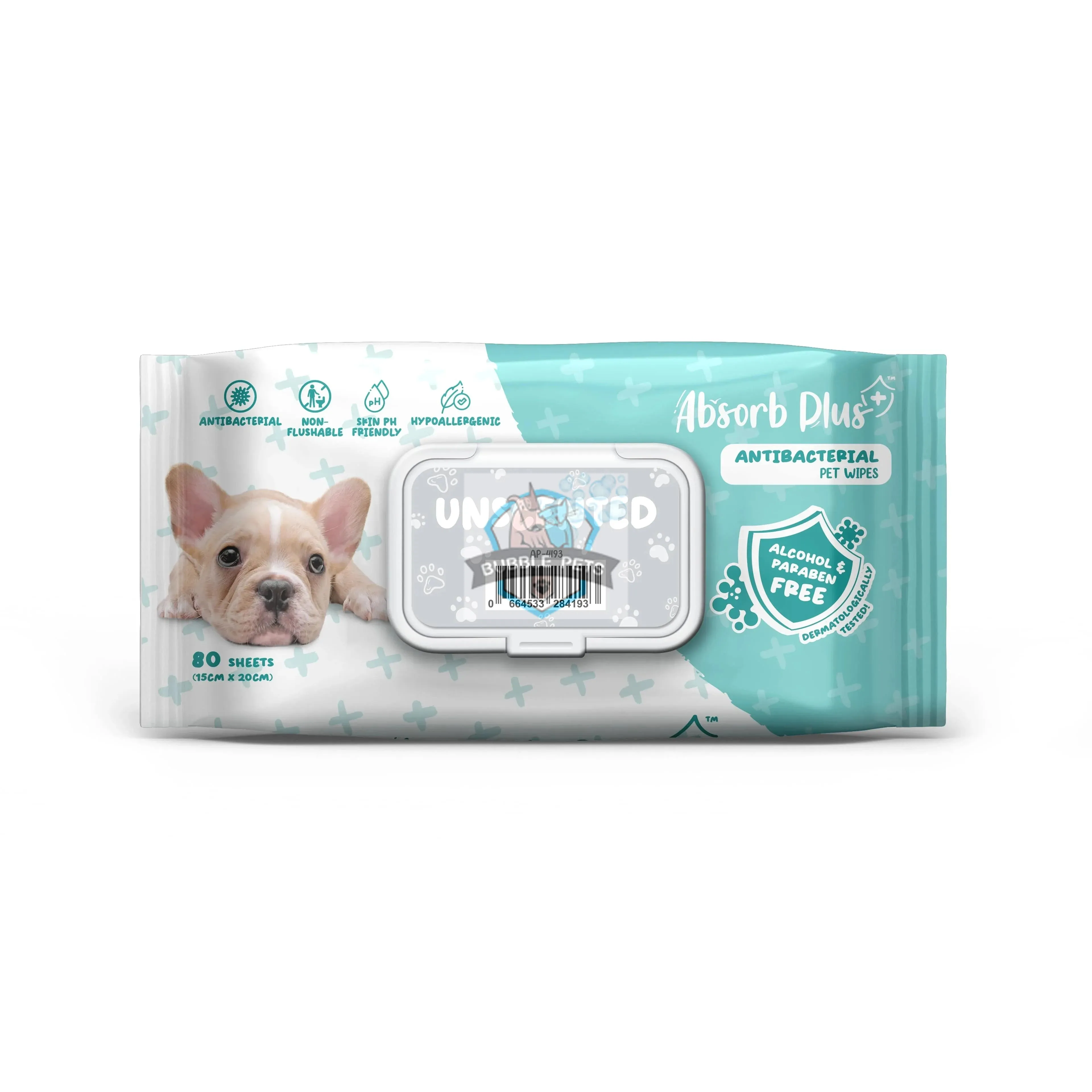 NEW LOOK: Absorb Plus Antibacterial Unscented Pet Wipes (3 Packs Promo)