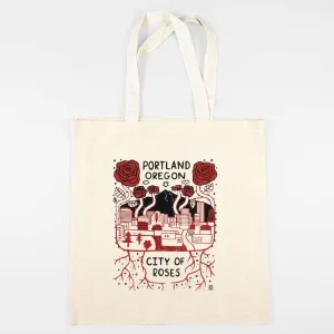 One Lane Road: Portland City of Roses Tote Bag
