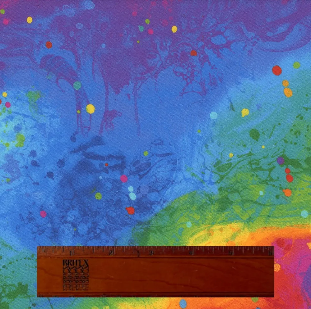 Painted Rainbow Texture Quilting Cotton