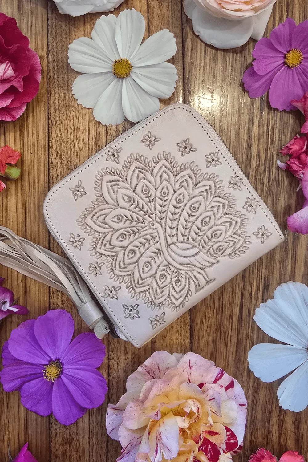 Peacock Mini Wallet - Natural