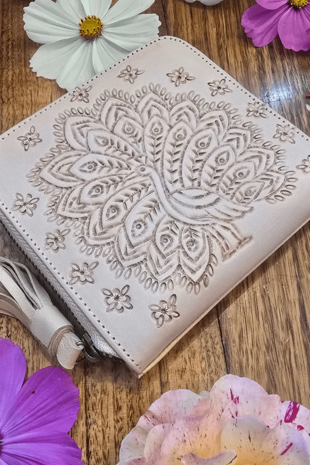 Peacock Mini Wallet - Natural