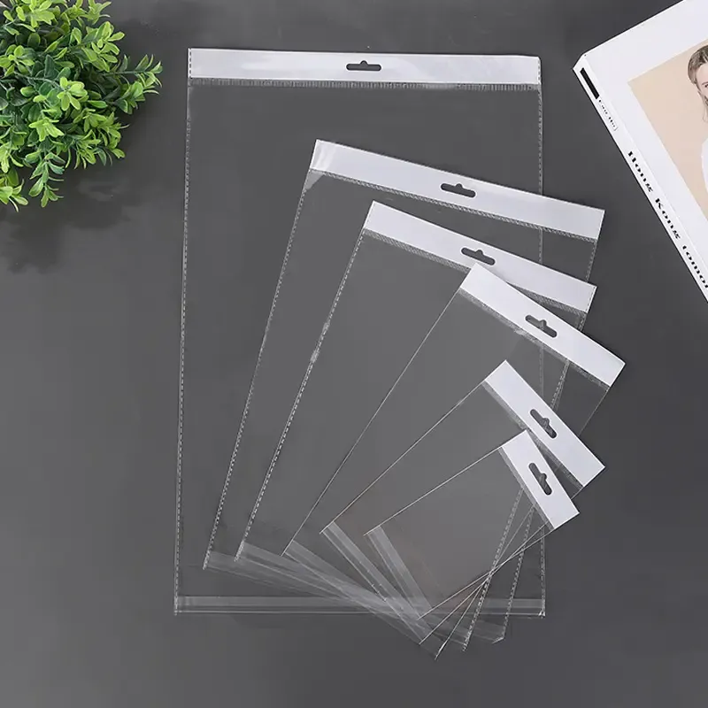 Polyprop Cellophane Selfseal Bags 15.5x31cm Euro Slot Hole 100pack