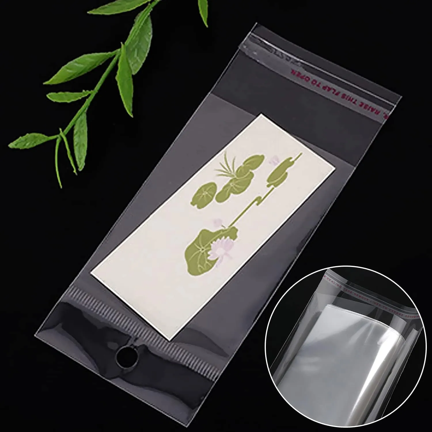 Polyprop Cellophane Selfseal Bags 18x14cm Punch Hanging Hole 100s