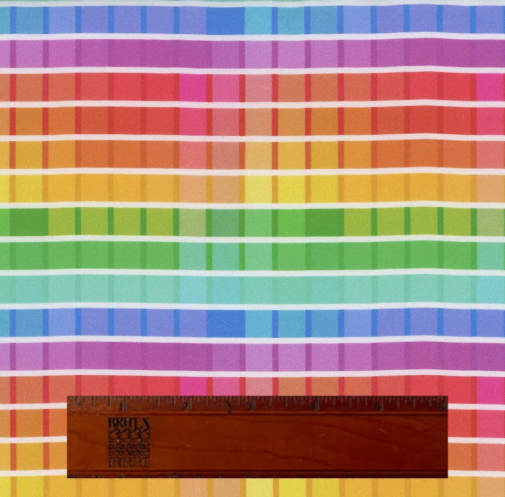 Rainbow Ombre Check Quilting Cotton