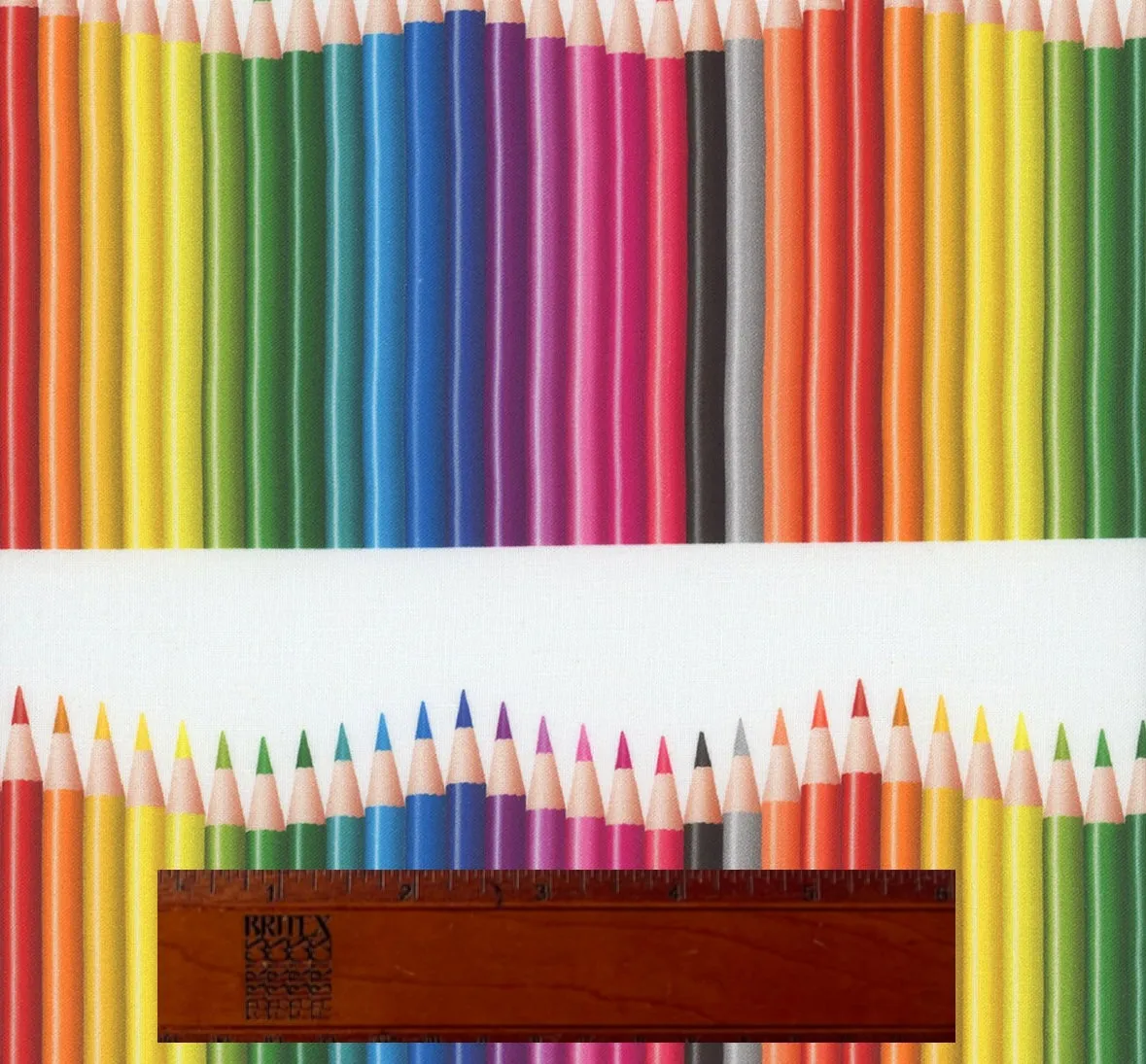 Rainbow Pencil Heaven Quilting Cotton