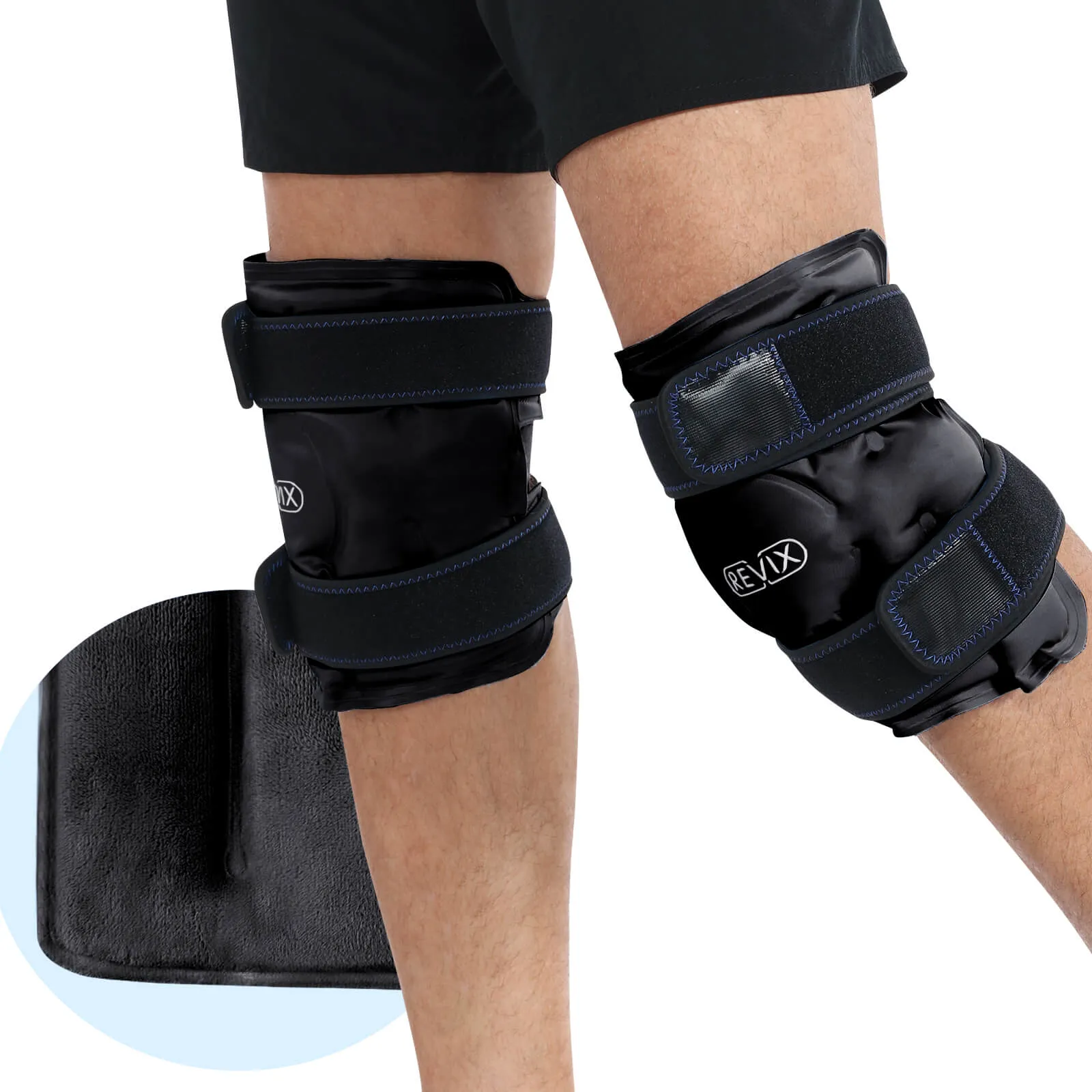 REVIX Ice Packs for Knee Injuries Reusable, Gel Ice Wraps with Cold Compression for Injury and Post-Surgery, A Set of Two