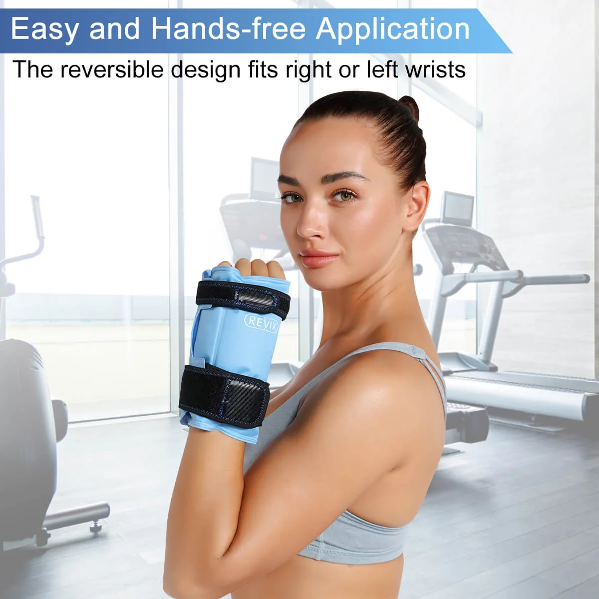 REVIX Wrist Ice Pack Wrap for Carpal Tunnel Relief, Reusable Gel Ice Packs for Hand Injuries