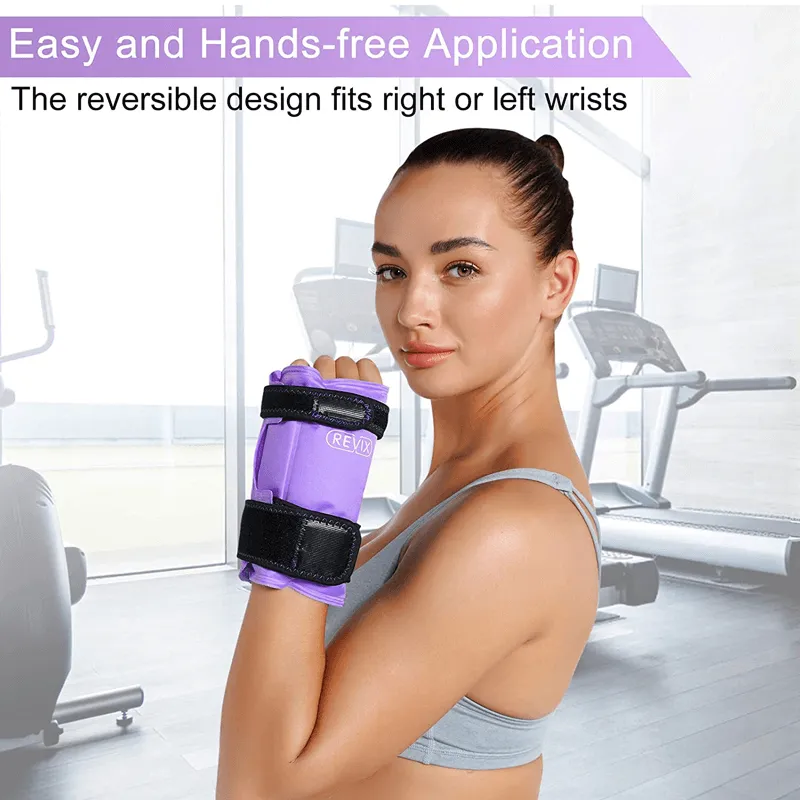 REVIX Wrist Ice Pack Wrap for Carpal Tunnel Relief, Reusable Gel Ice Packs for Hand Injuries