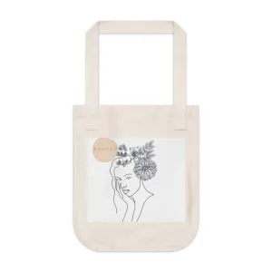 Rooted Girl and Flowers Organic Canvas Tote Bag
