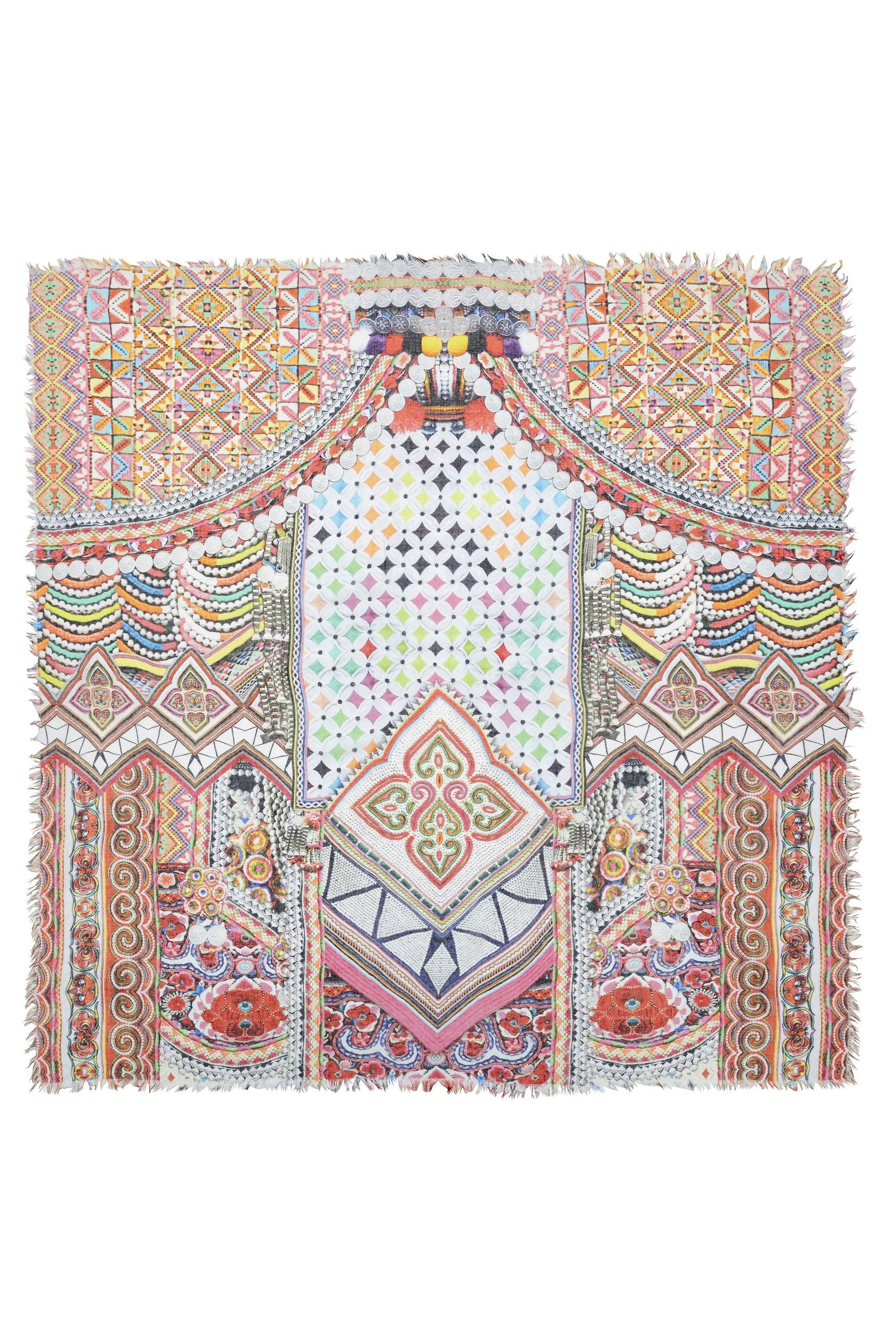 SHEER SCARF WITH RAW REDGE GIRLS CLUB