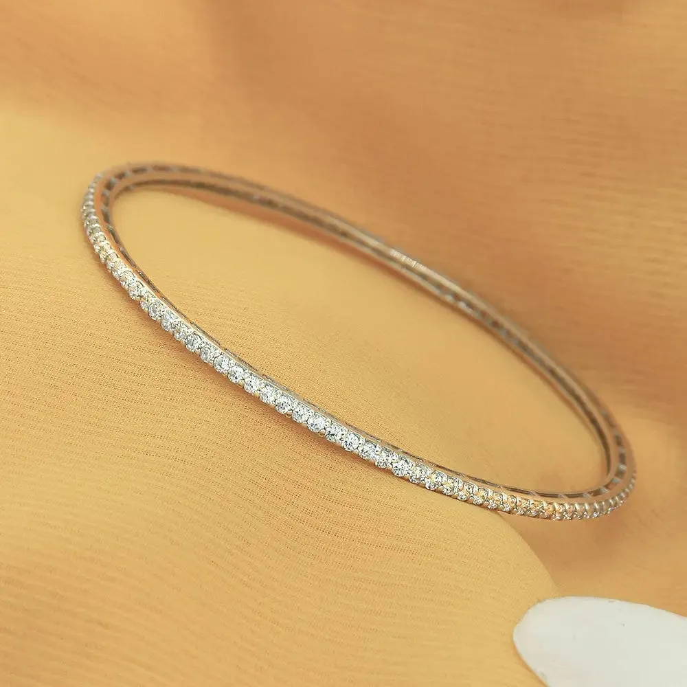 Silver zircon bangle