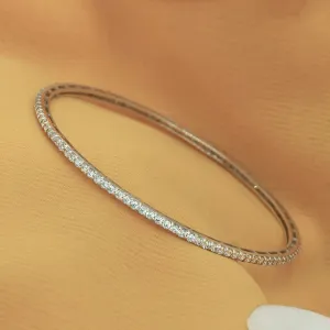 Silver zircon bangle