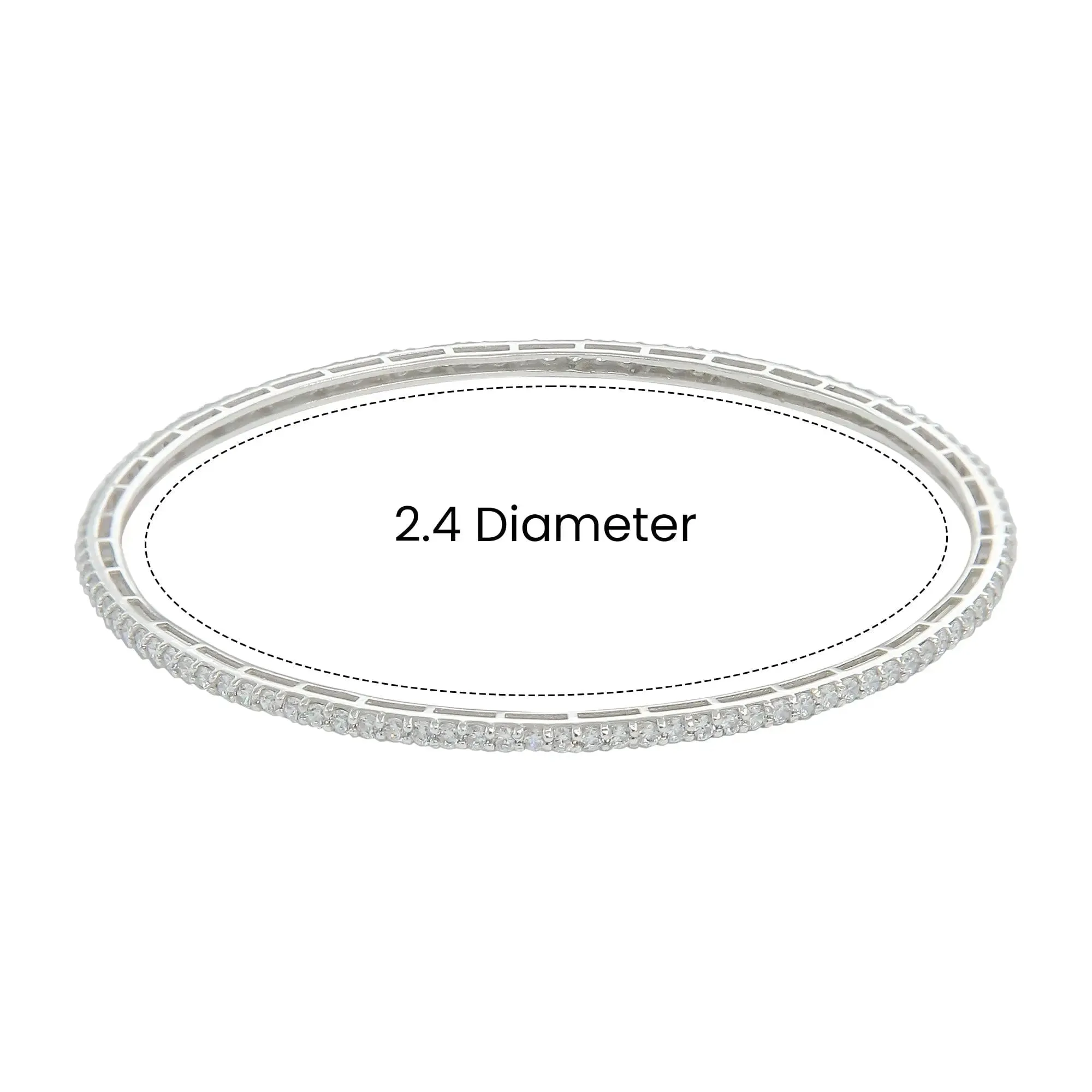 Silver zircon bangle