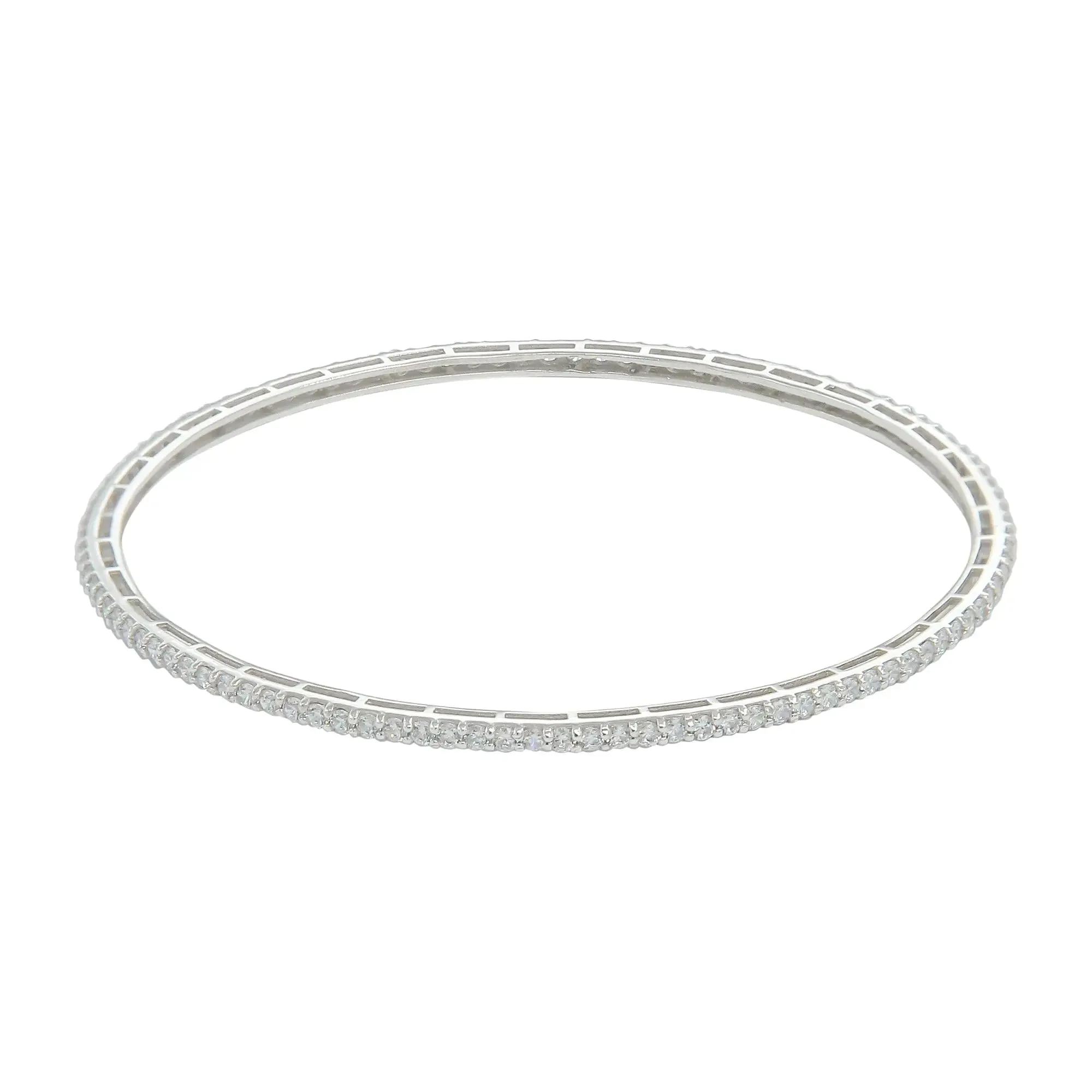 Silver zircon bangle