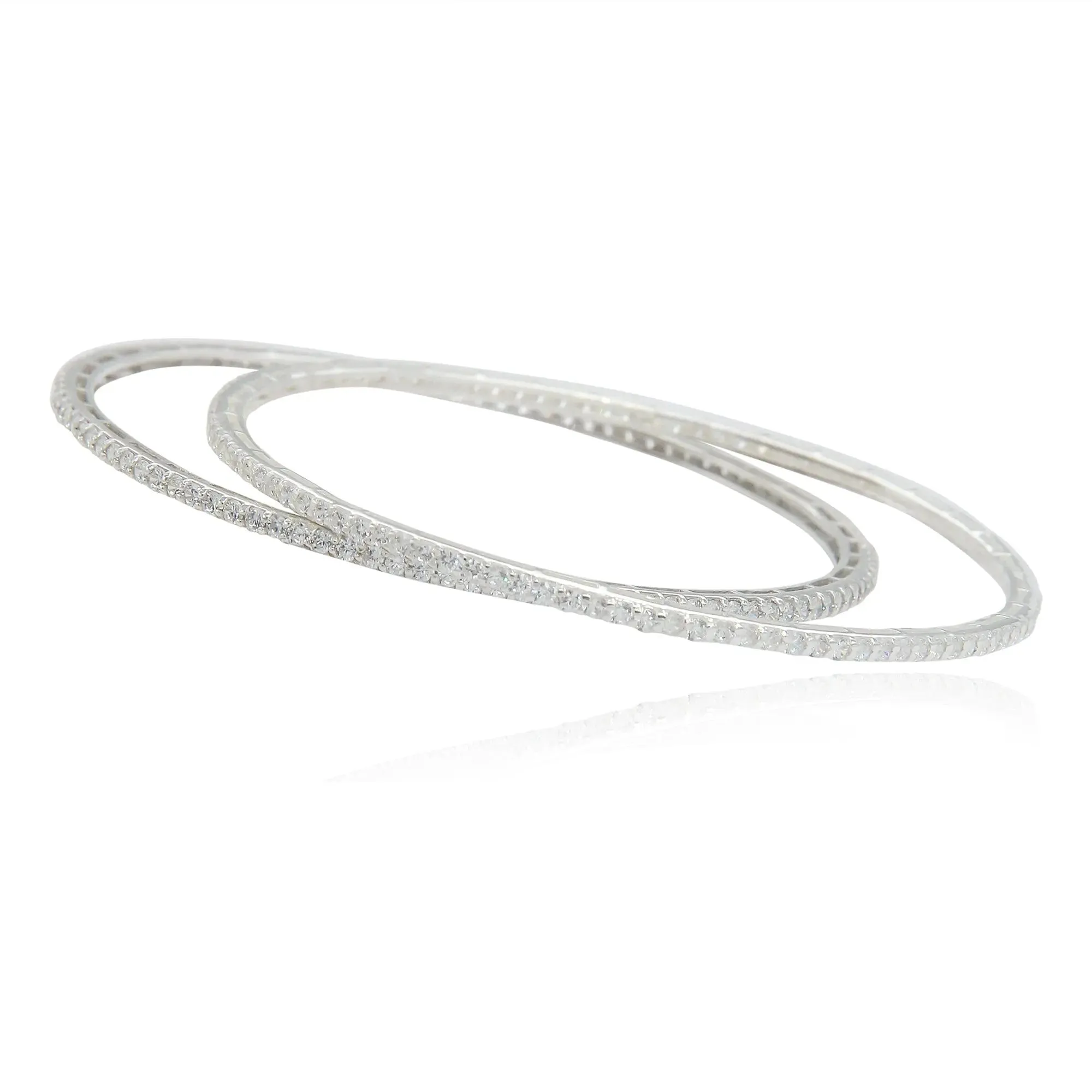 Silver zircon bangle