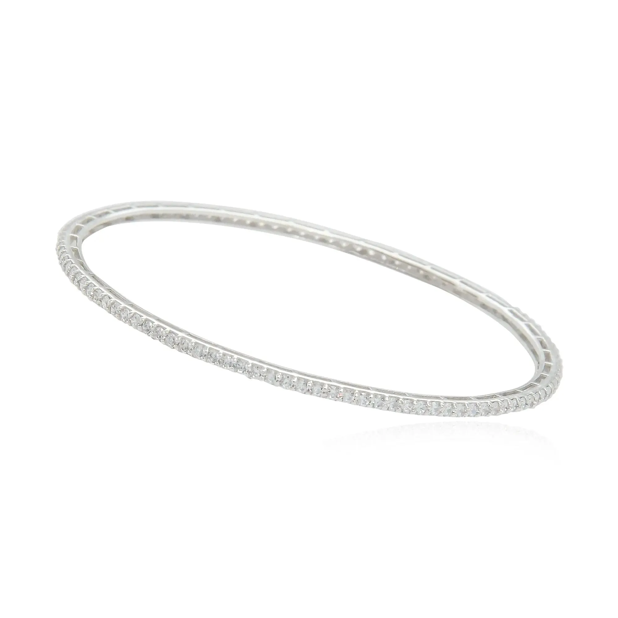 Silver zircon bangle