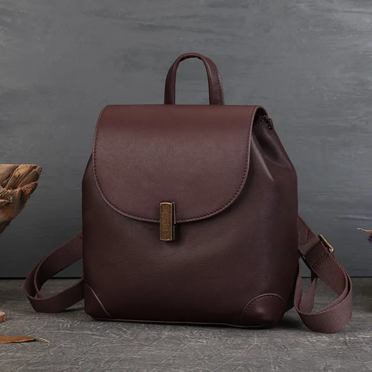 Stylish Ladies Small Leather Backpack Purse Leather Rucksack