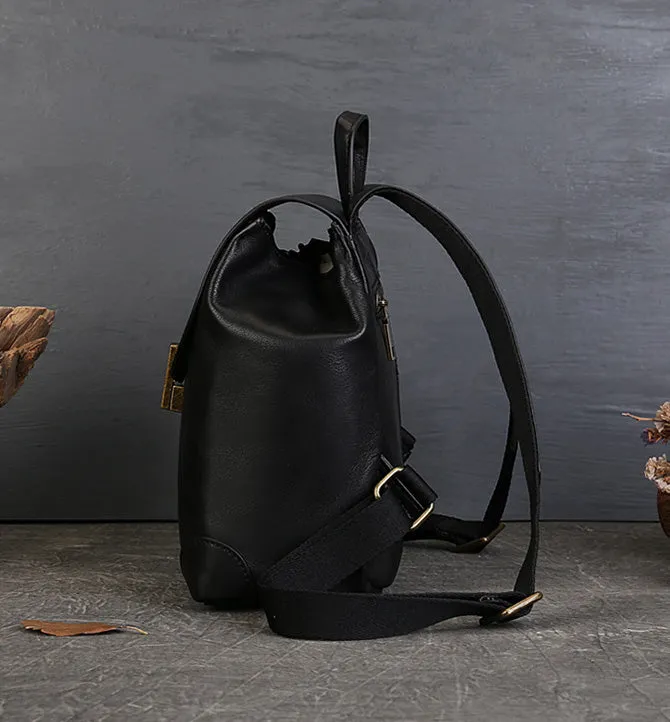 Stylish Ladies Small Leather Backpack Purse Leather Rucksack