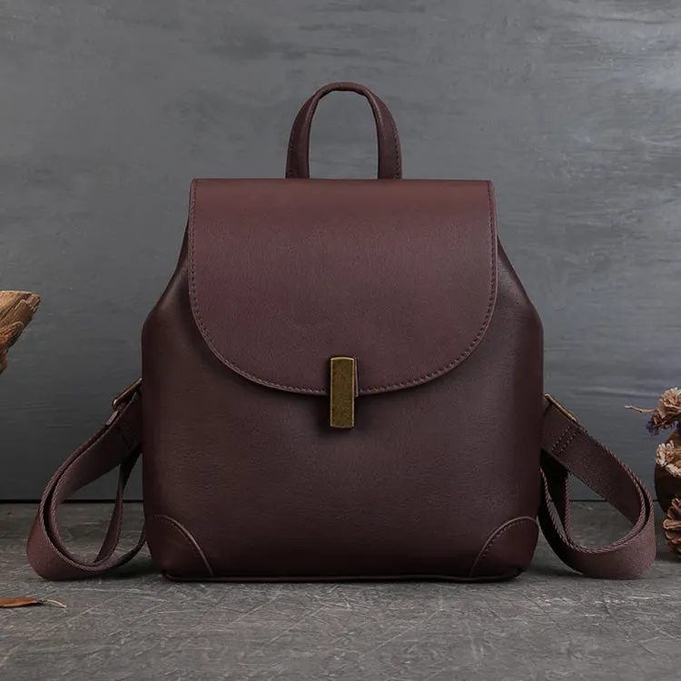 Stylish Ladies Small Leather Backpack Purse Leather Rucksack