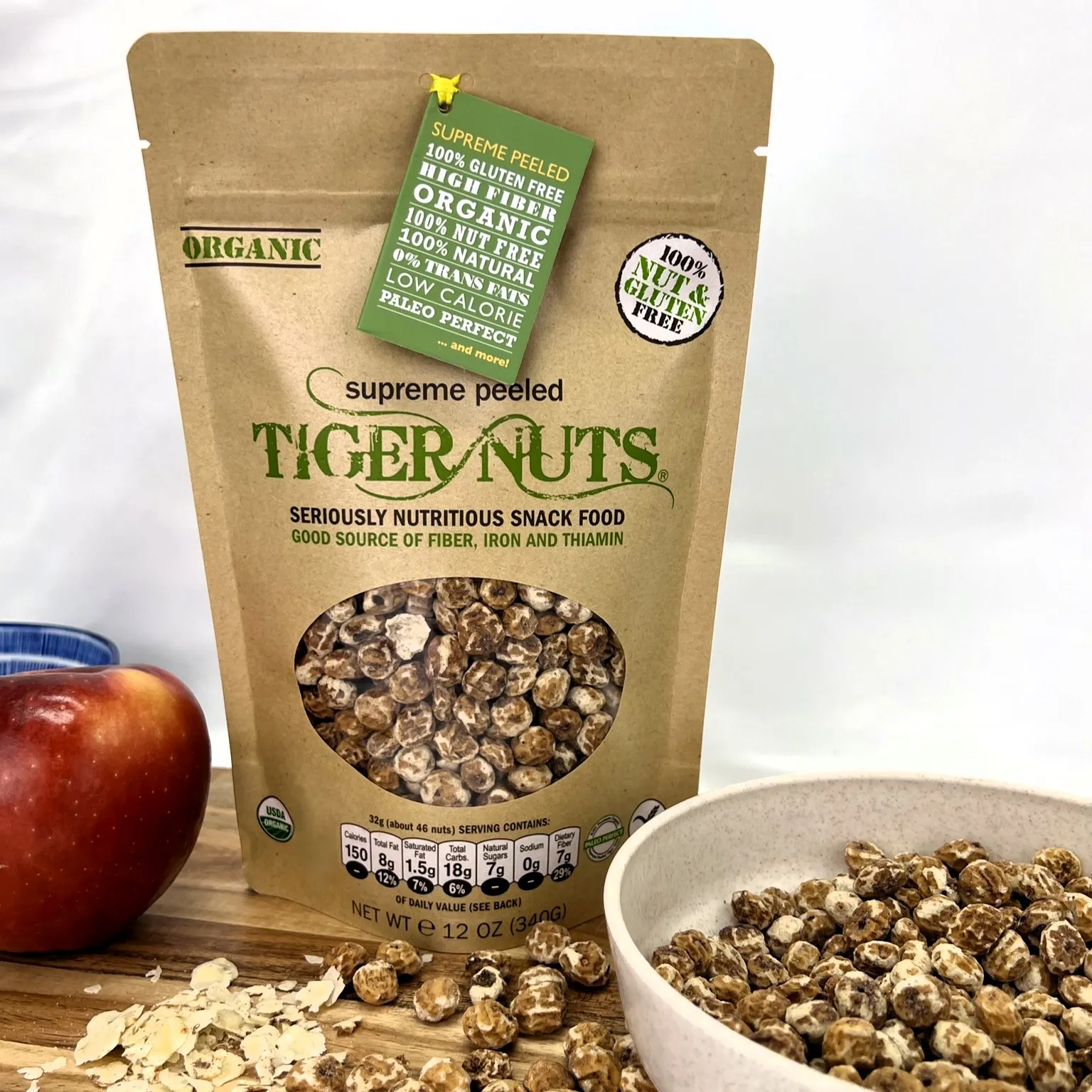Tiger Nuts Supreme Peeled Tiger Nuts in 12 oz bags - 24 bags