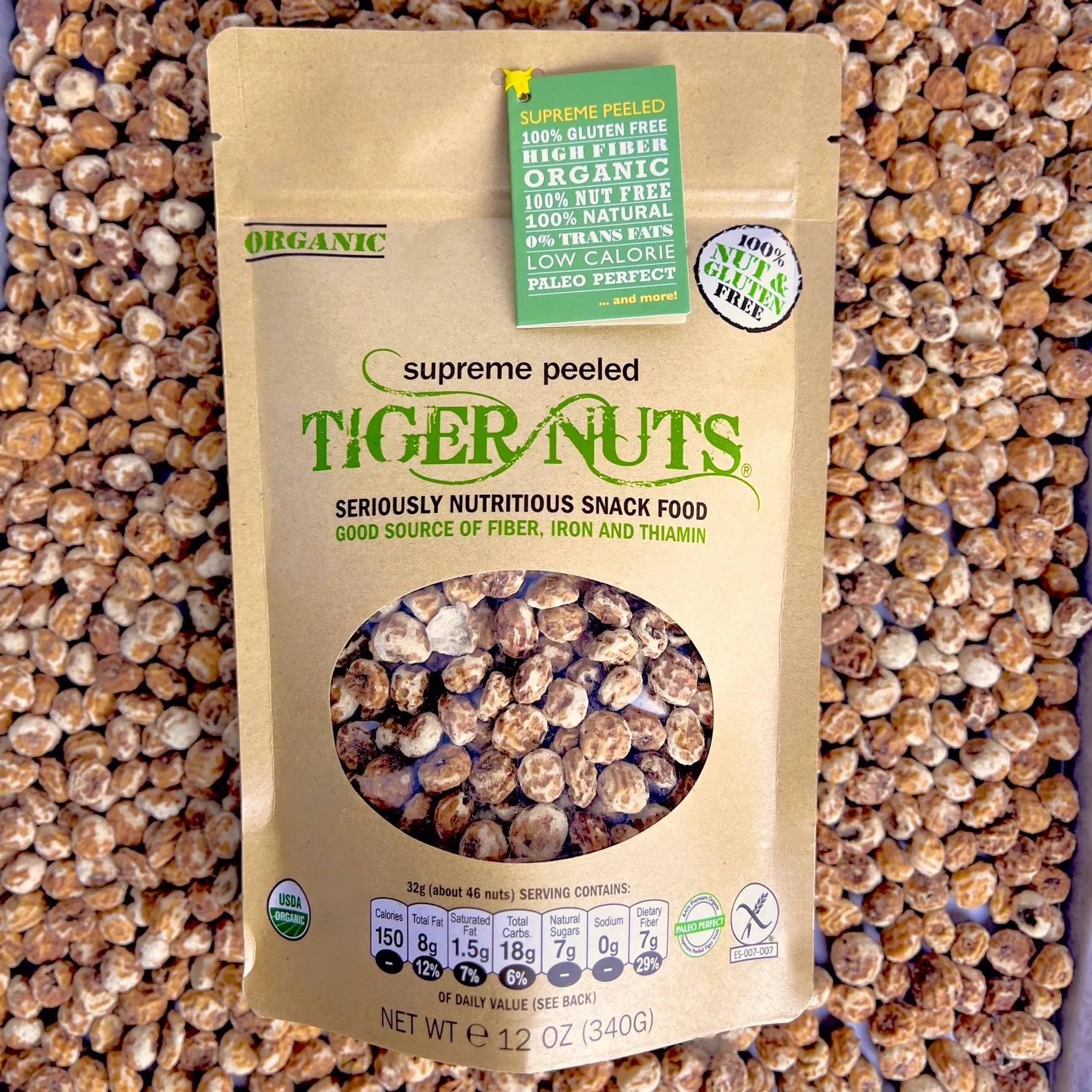 Tiger Nuts Supreme Peeled Tiger Nuts in 12 oz bags - 24 bags