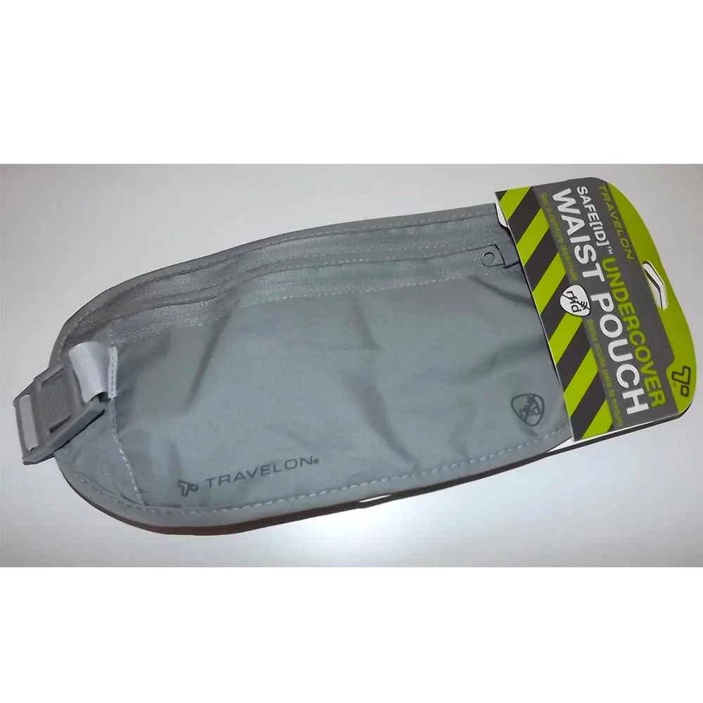 Travelon Undercover RFID Blocking Nylon Travel Waist Pouch Fanny Pack Grey New !