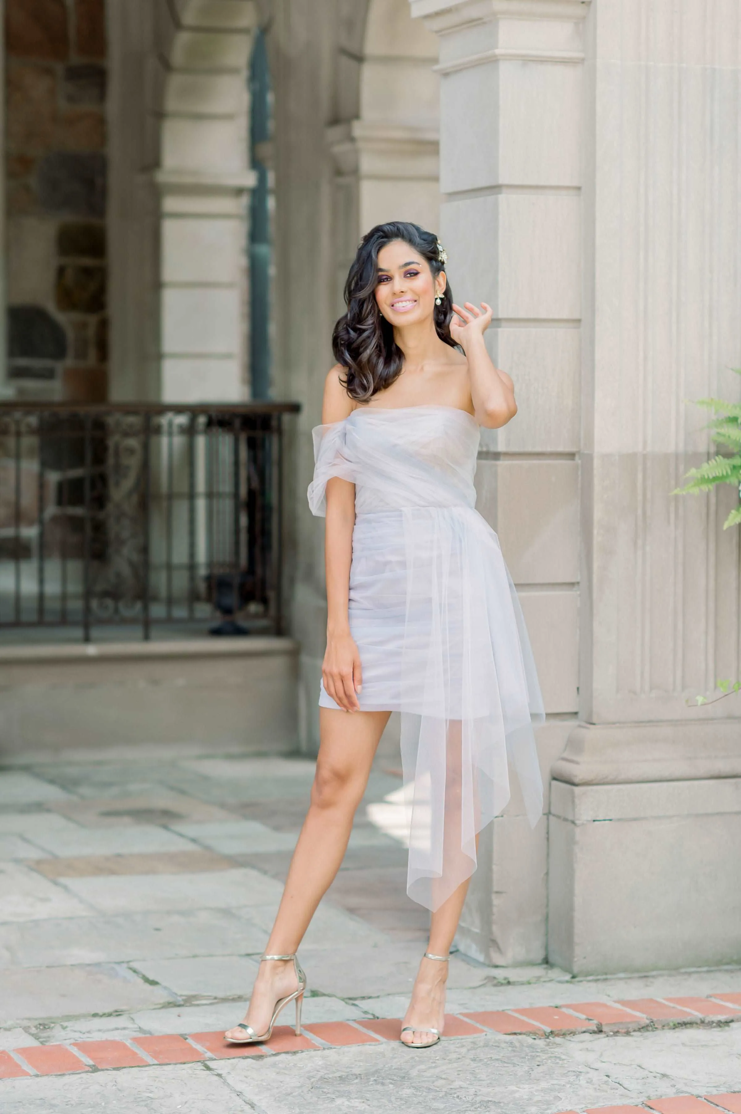 UME Purple Tulle Wedding Dress