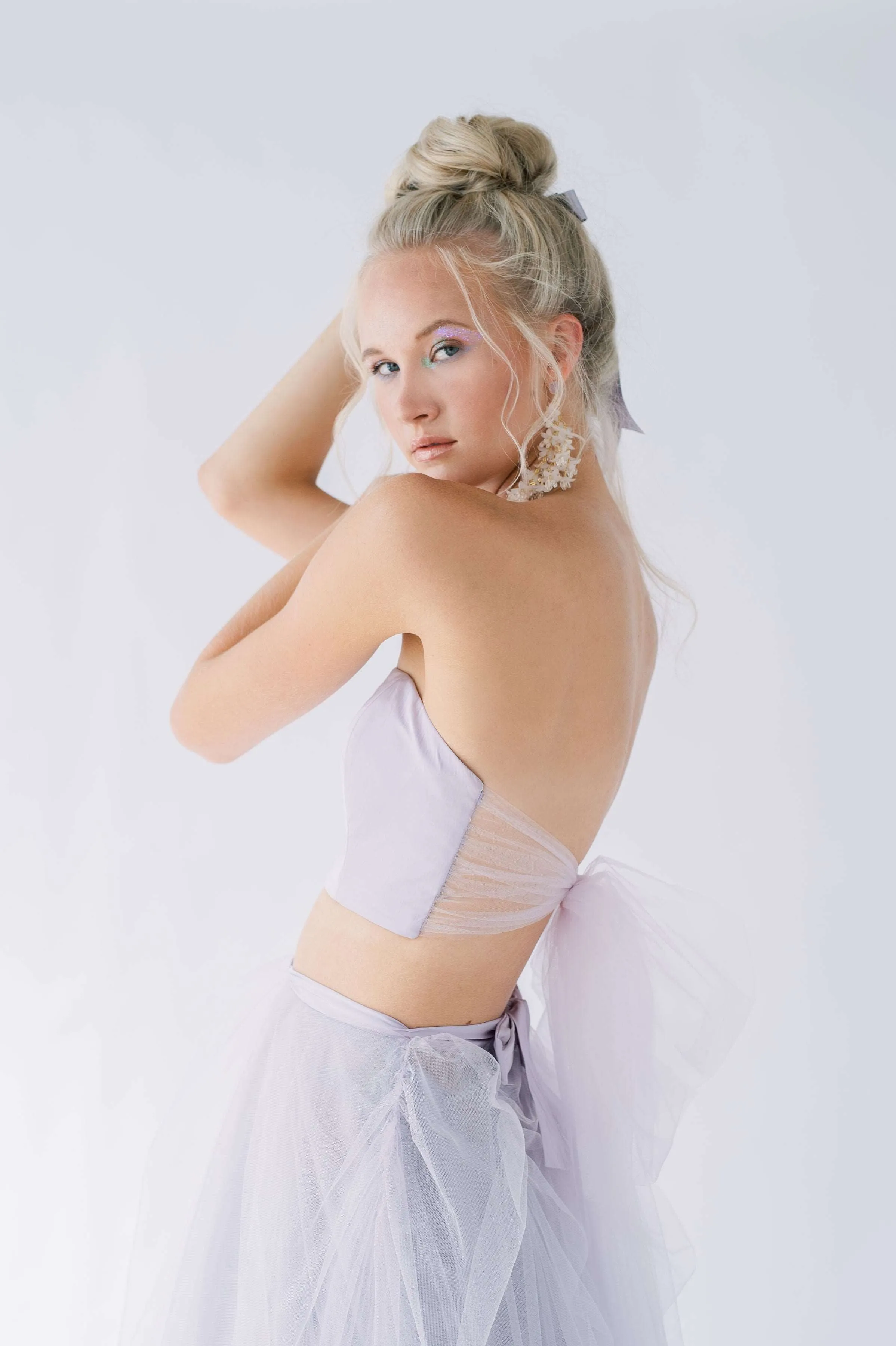 UME Purple Tulle Wedding Dress