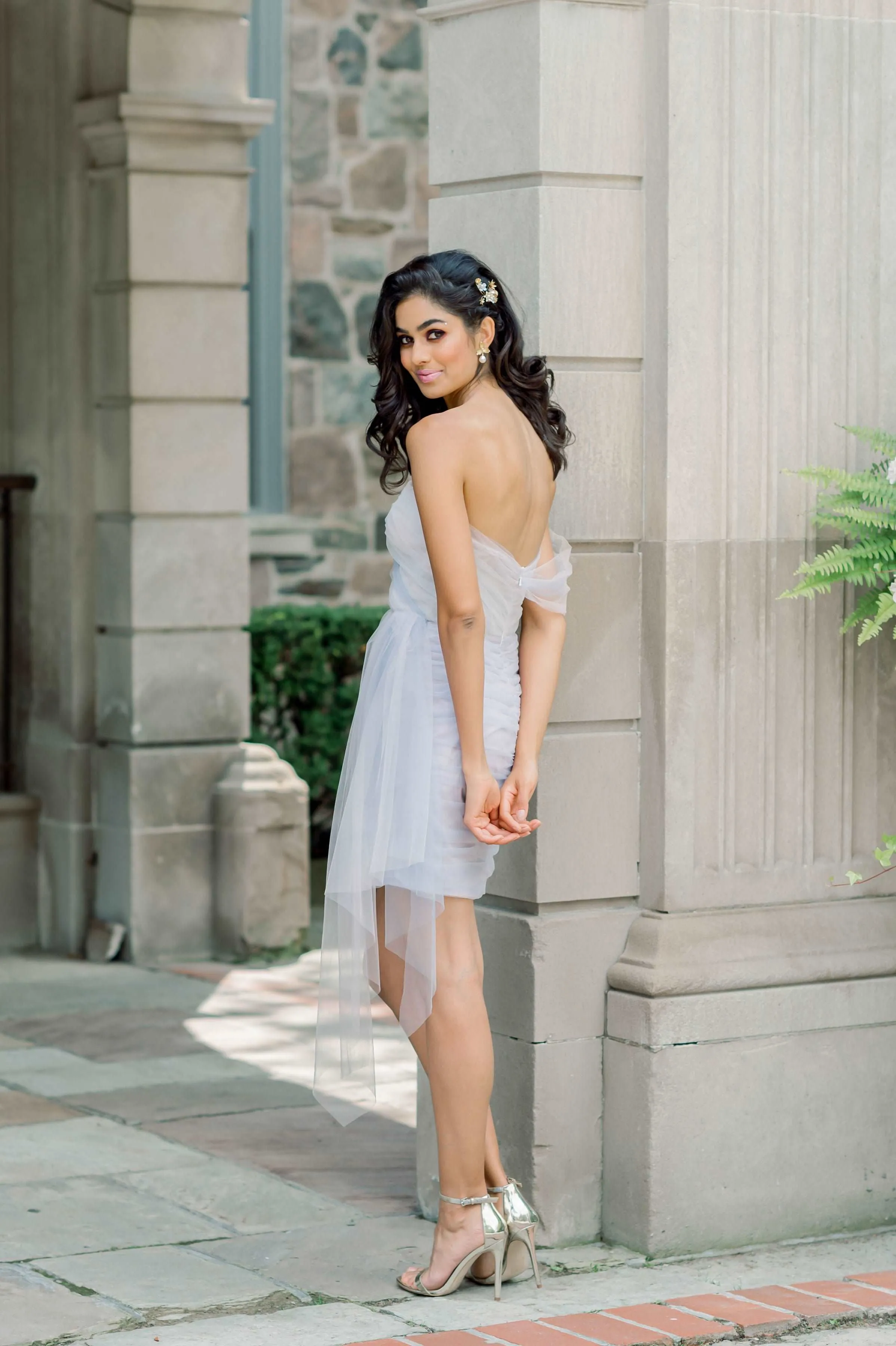 UME Purple Tulle Wedding Dress