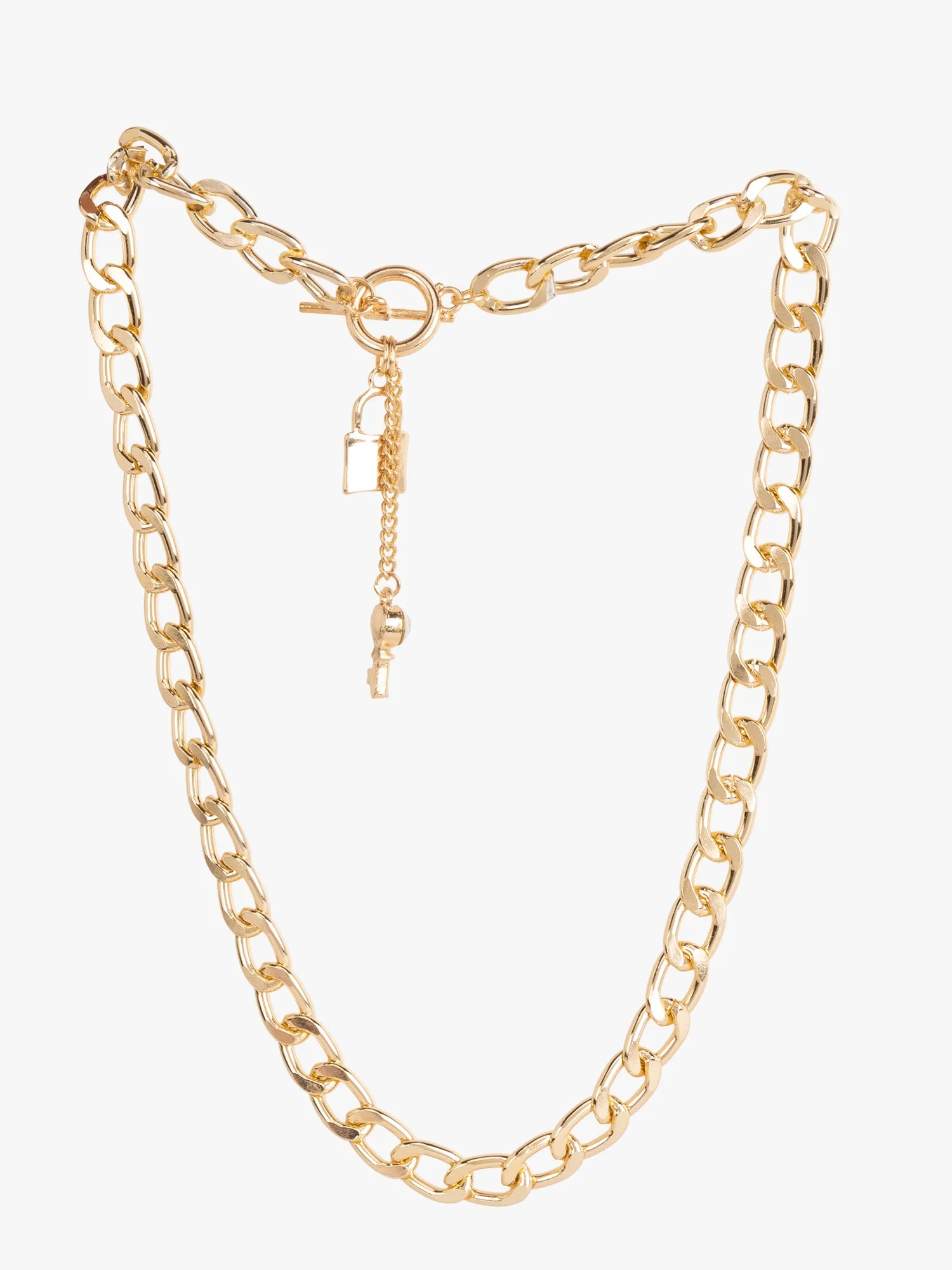 Understated Gold Elegance Lock Chain