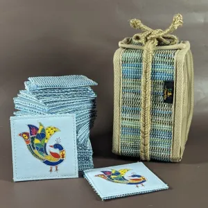 Upcycled Handwoven Indian Folk Art Memory Game (MG0524-008) PS_W