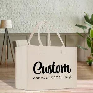 Wedding Custom Name Cotton Canvas Tote Bag Personalized Bridal Shower Gift Honeymoon Gift Customize Wedding Gift Bridesmaid Gift (PTB1014)