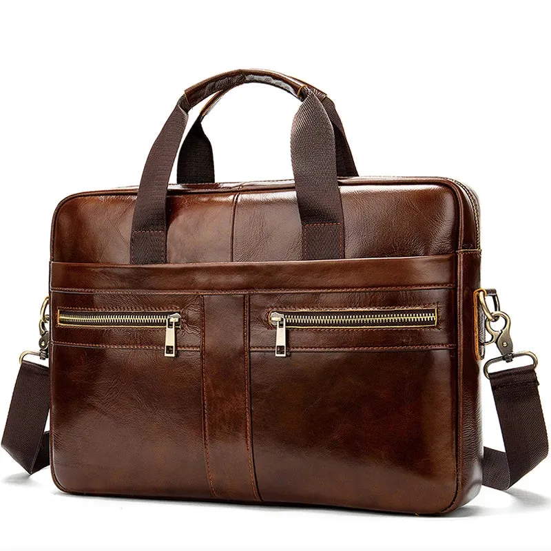 West Louis Top Genuine Leather Briefcase