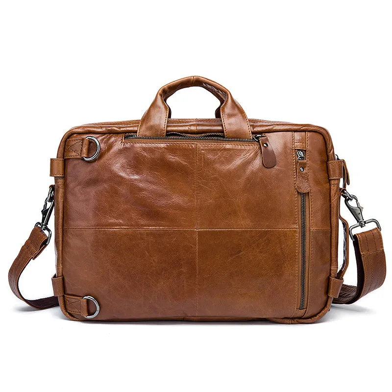 West Louis Top Genuine Leather Business Briefcase