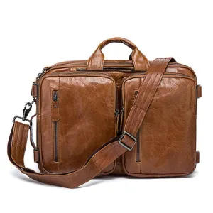 West Louis Top Genuine Leather Business Briefcase
