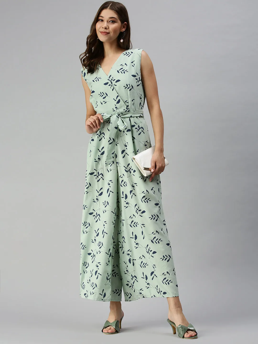 Women Green Printed Jumpsuit