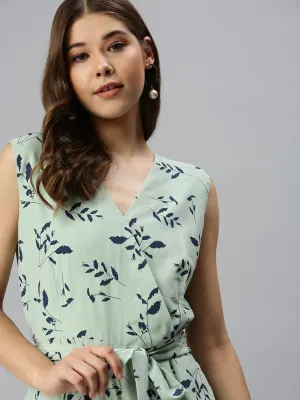 Women Green Printed Jumpsuit