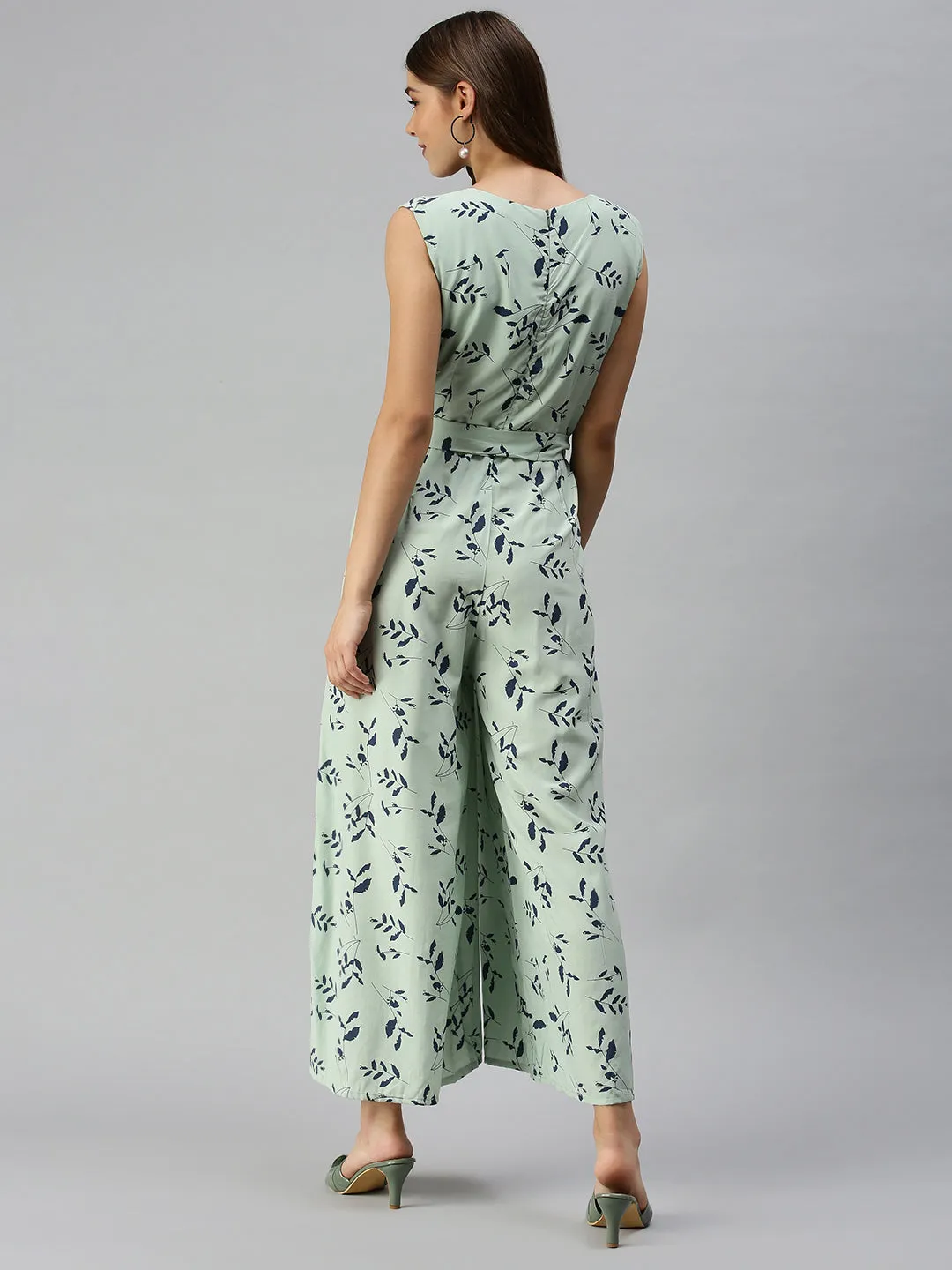Women Green Printed Jumpsuit