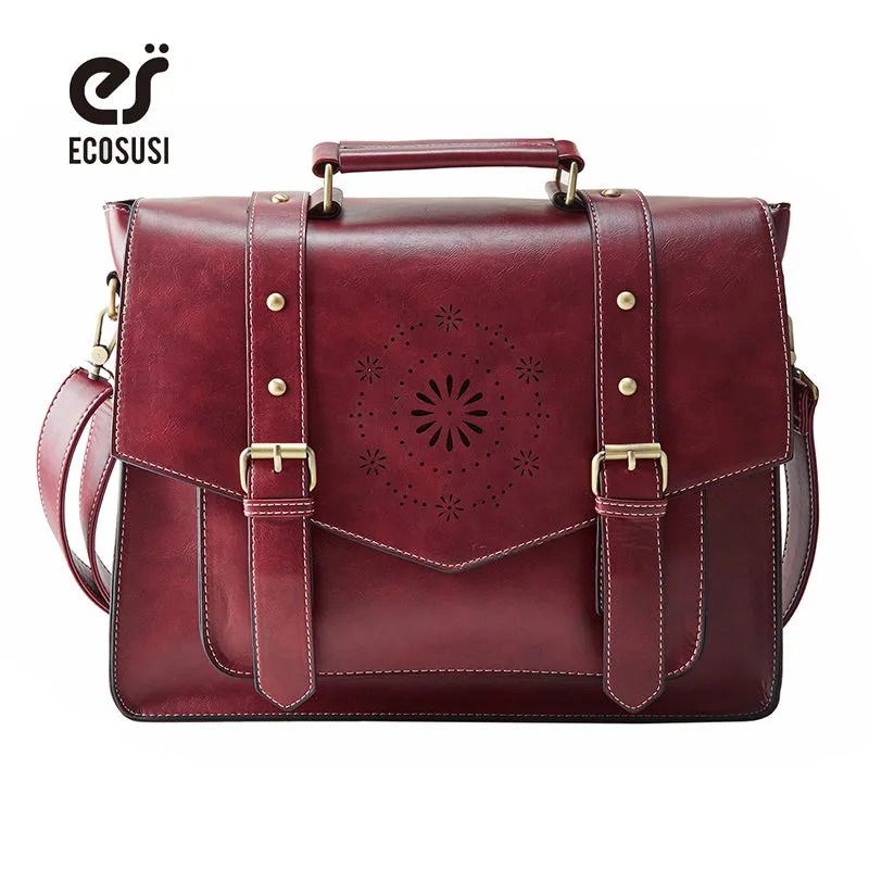 Womens Leather Handbag Briefcase Shoulder Bag